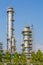 Vertical refinery tower in petrochemical plant