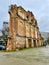 Vertical of the remains, ruins of the Anhalter railway in Berlin, Germany