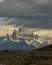 Vertical Rocky snowy mountain the best amazing hiking in the world. Fitz Roy in Argentina