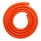 Vertical roll orange rubber tube on white