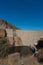 Vertical Salt River view of the Roosevelt Dam.