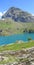 Vertical scenic view of the Gloriettes lake