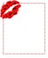 Vertical Script Frame Decorated with Large Poppy Lips Print.