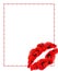 Vertical Script Frame Decorated with Large Poppy Lips Print.