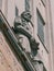 Vertical of a sculpture at the main entrance of the Faculty of Medicine in Buenos Aires, Argentina.