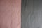 Vertical seam between pink and grey artificial suede