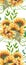 Vertical seamless border with sunflower