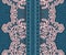 Vertical seamless denim background with lace.