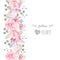 Vertical seamless line garland with camellia, rose, peony, eucaliptus leaves and orchid