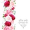Vertical seamless line garland with camellia, rose, peony, hydra