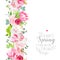 Vertical seamless line garland with pink hydrangea, orchid, whit