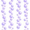 Vertical seamless soap bubble stripes, lines with realistic water beads, violet blobs, vector foam