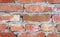 vertical seamless texture old red brickwork delaminating brick rough