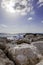 Vertical seascape with rocks