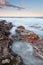 Vertical seascape at sunset