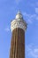 Vertical shoot of 500 years old masony mosque minaret in local places of Turkey