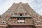 Vertical shot along the facade of the South Gopuram.