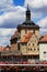 Vertical shot of Altes Rathaus Bamberg Germany on cloudy daylight