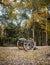 Vertical shot of an American Civil War confederate cannon in Tennessee, United States