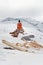 Vertical shot of ancient Buddha statue in Langza village, Spiti Valley in winter