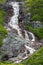 Vertical shot of the Barachois Falls, Rose Blanche, Newfoundland.