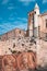 Vertical shot of the beautiful ancient church in Tordesillas, Spain