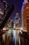 Vertical shot of a beautiful Chicago city at night