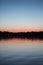 Vertical shot of a beautiful lake at twilight taken in Minnesota