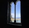 Vertical shot of a beautiful window with a view of Vernazza, Italy