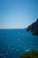 Vertical shot of blue ocean near Positano Amalfi coast