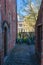 Vertical shot of buildings in old town Leuven, Belgium