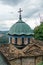 Vertical shot of Bulgarian Monastery under a gloomy sky