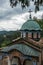 Vertical shot of Bulgarian Monastery under a gloomy sky