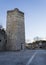 Vertical shot of Captain\\\'s tower in Zadar, Croatia with a clear blue sky in the background