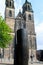 Vertical shot of the Cathedral of Magdeburg under the beautiful cloudy sky