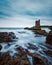 Vertical shot of Cathedral Rocks in Kiama, Australia. Long exposure ocean