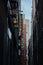 Vertical shot of Chinatown alley buildings in Melbourne