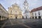 Vertical shot of church of St. Johns, St. John the Baptist and St. John the Apostle and Evangelist