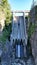 Vertical shot of Cleveland Dam in Capilano River Regional Park, BC, Canada