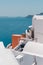 Vertical shot of the coastal buildings of Santorini in Greece