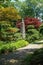 Vertical shot of a colorful Japenese garden during daylight