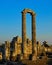Vertical shot of the columns of Didyma, ancient Greek sanctuary Apollo temple in Didyma, Turkey