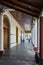 Vertical shot of corridor and columns perspective in Granada Nicaragua