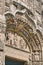 Vertical shot of detail facade and portico access to the National Sculpture Museum in Valladolid