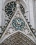 Vertical shot of details of a classic church in France