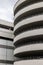 Vertical shot of a driveway of a parking ramp from outside in cloudy sky background