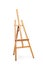 Vertical shot of an empty brown easel