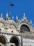 Vertical shot of the facade of the Patriarchal Cathedral Basilica of Saint Mark in Venice, Italy