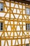 Vertical shot of the fachwerk facade of an old medieval house in Bamberg, Germany