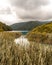 Vertical shot of the fall nature of Plitvice Lakes National Park in Croatia